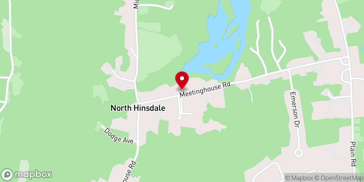 Map showing location of North Hinsdale Community Church