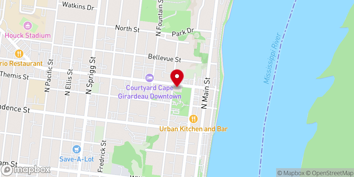 Map showing location of First Presbyterian Church