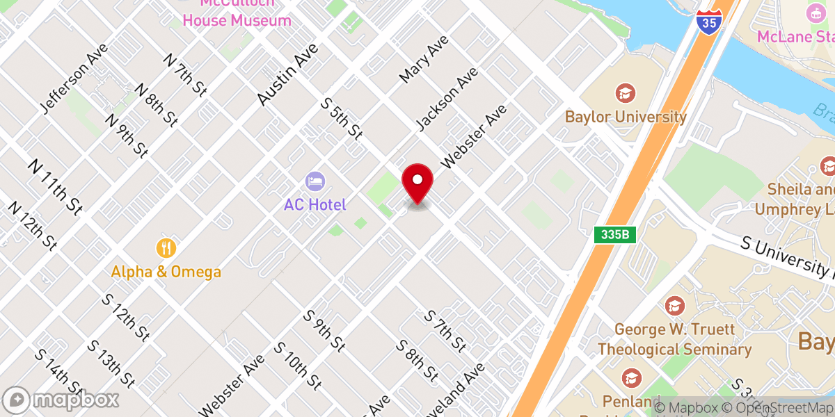 Map showing location of First Mexican Baptist Mission Church