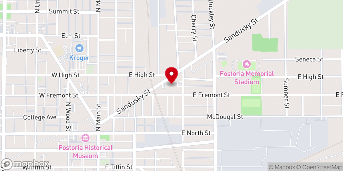 Map showing location of FOSTORIA FIRST CHURCH OF THE NAZARENE
