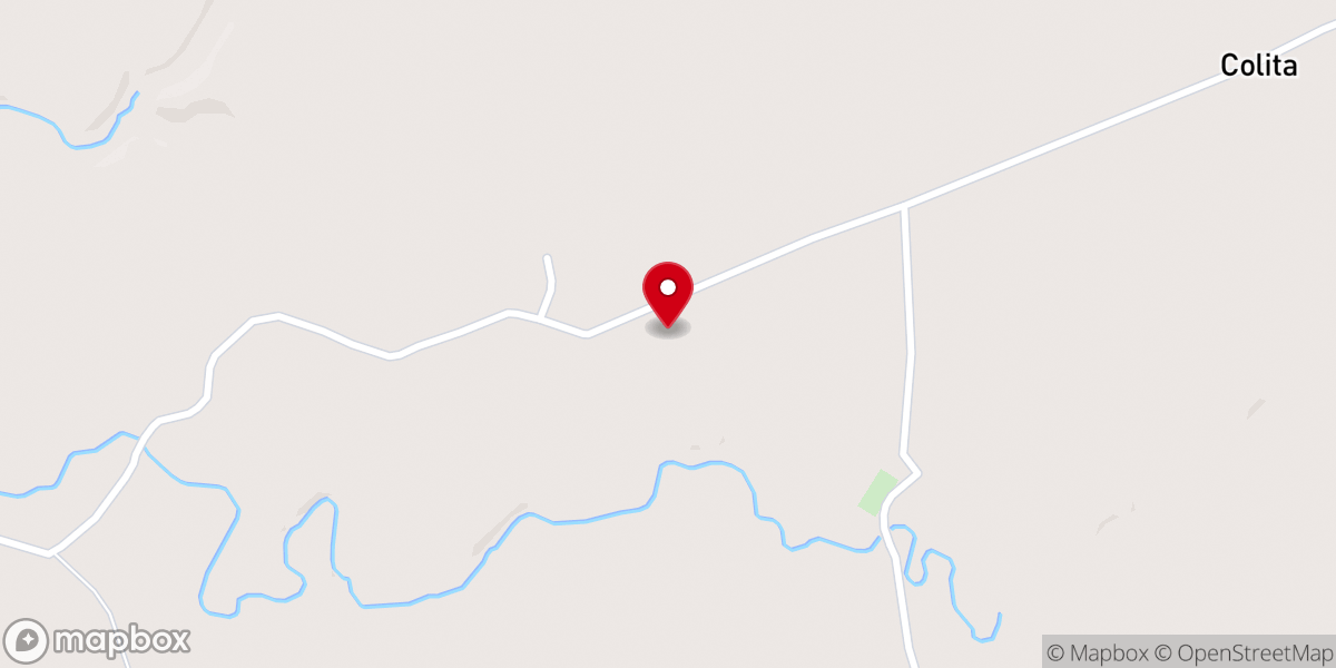 Map showing location of Colita Church