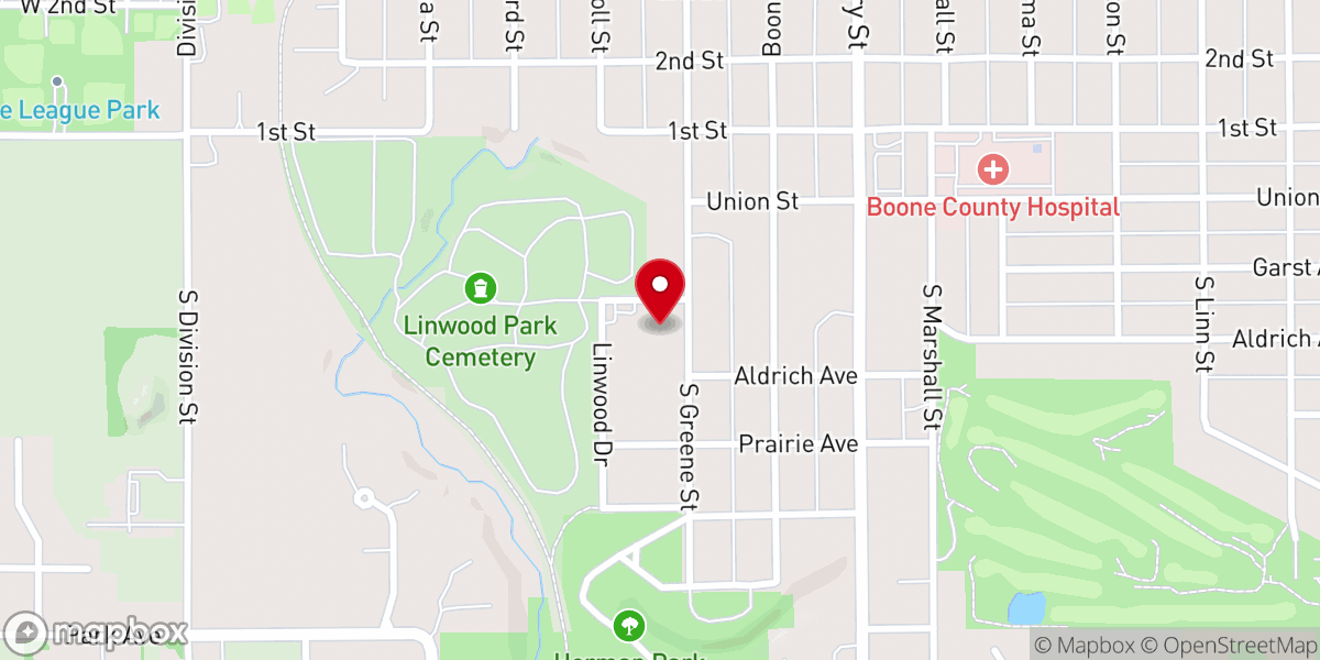 Map showing location of Augustana Lutheran Church, ELCA