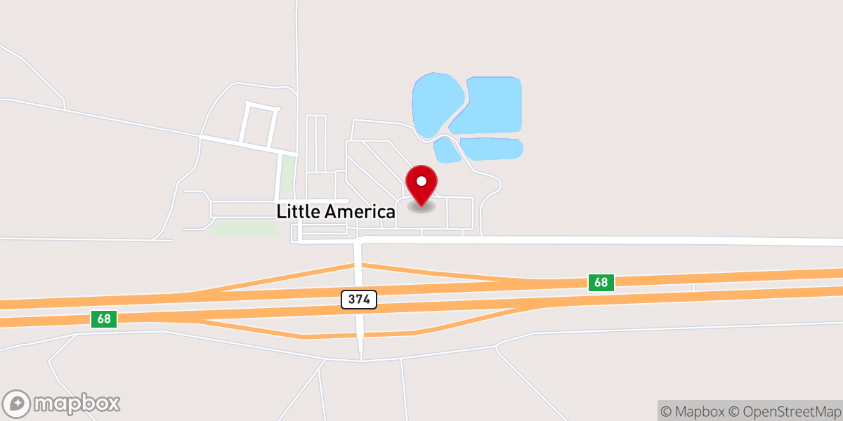 Map showing location of Little America Fuel Center