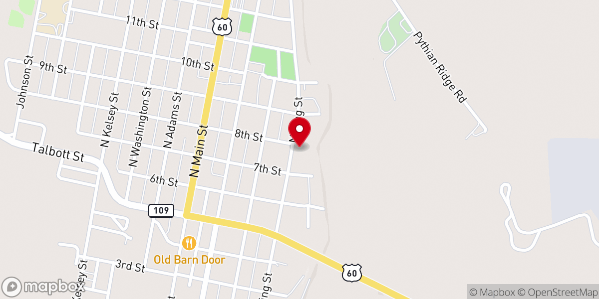 Map showing location of Sturgis Church of God - Food Distribution Center