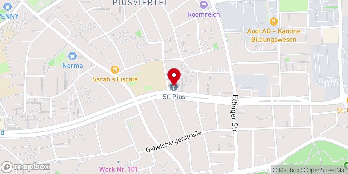 Map showing location of Kirche St. Pius X.