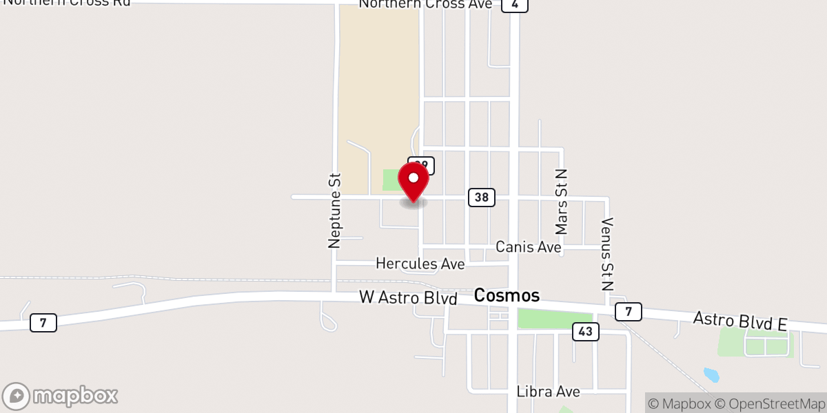 Map showing location of Peace Lutheran Church