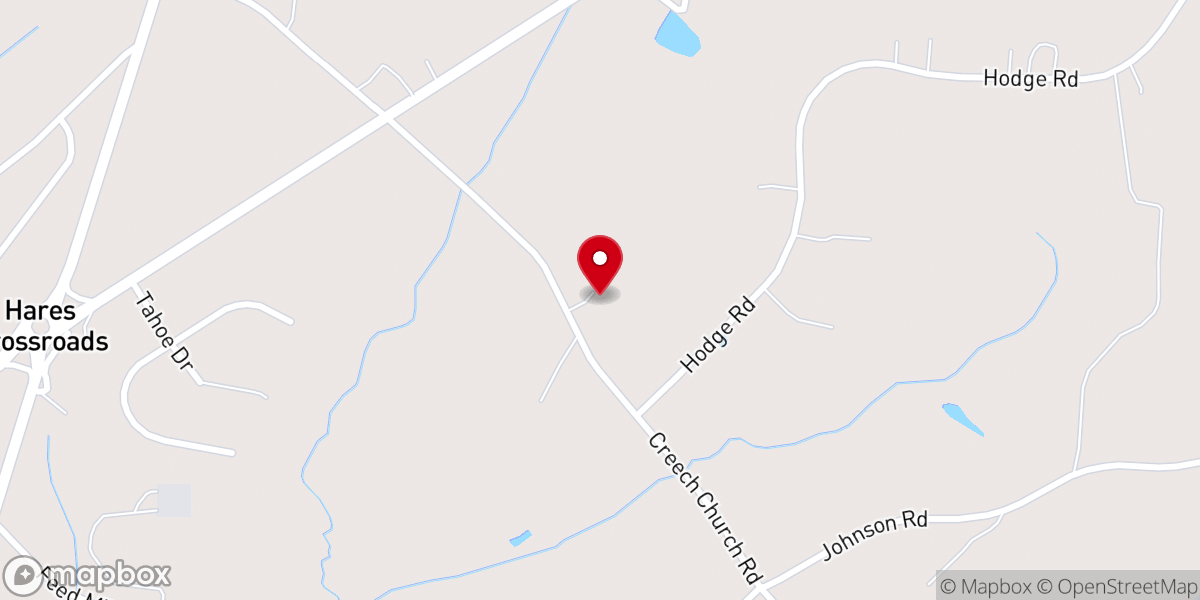 Map showing location of Creechs Church