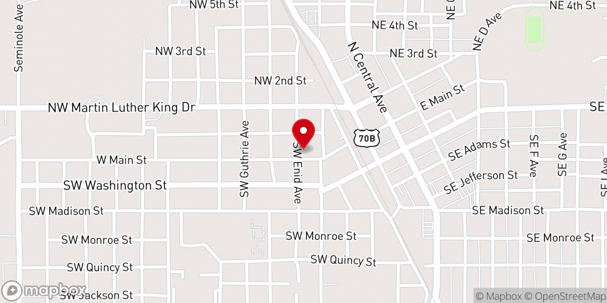 Map showing location of West Side First Baptist Church