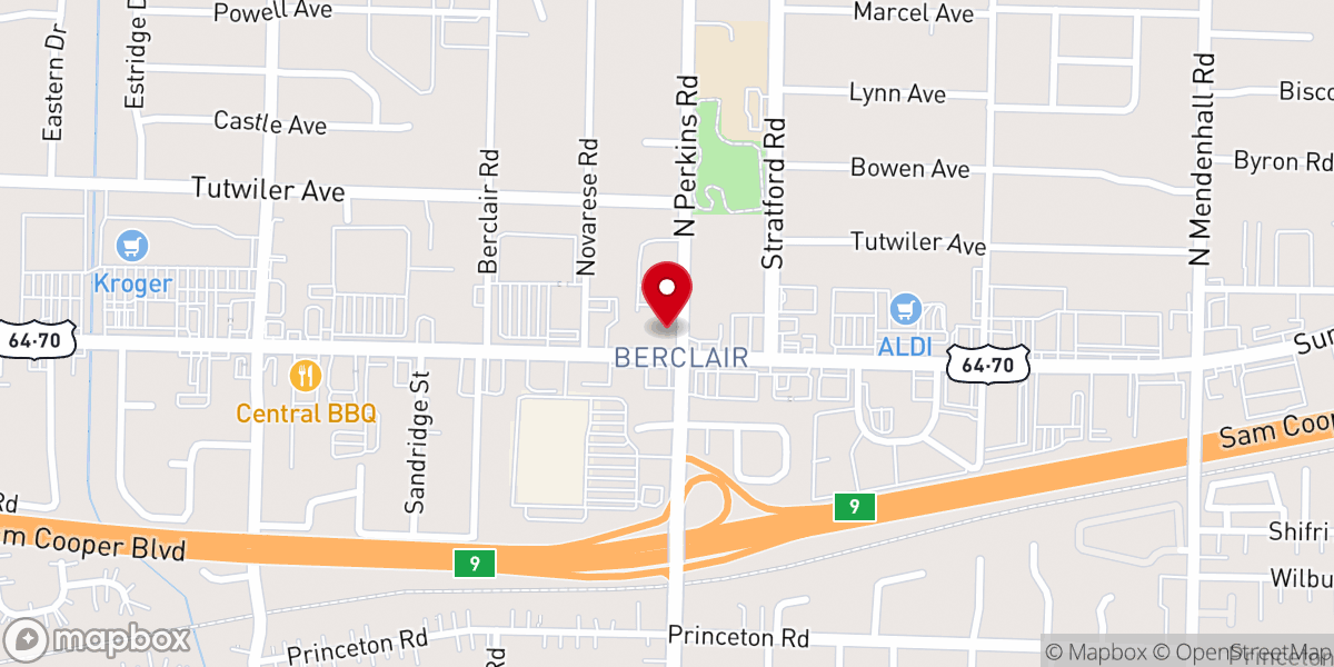 Map showing location of Berclair Baptist Church