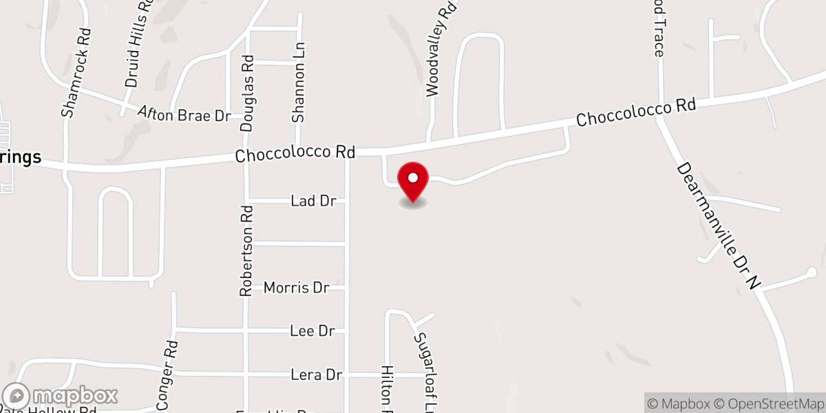Map showing location of Faith Presbyterian Church
