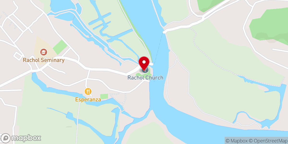 Map showing location of Our Lady of Snows Church, Rachol