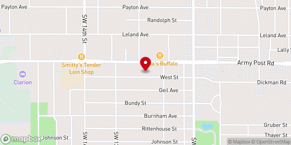 Map showing location of Fort Des Moines Open Bible Church