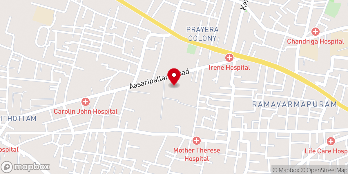 Map showing location of Roman Catholic Diocese of Kottar