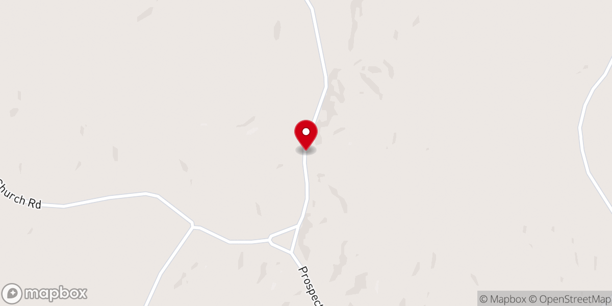 Map showing location of Prospect General Baptist Church