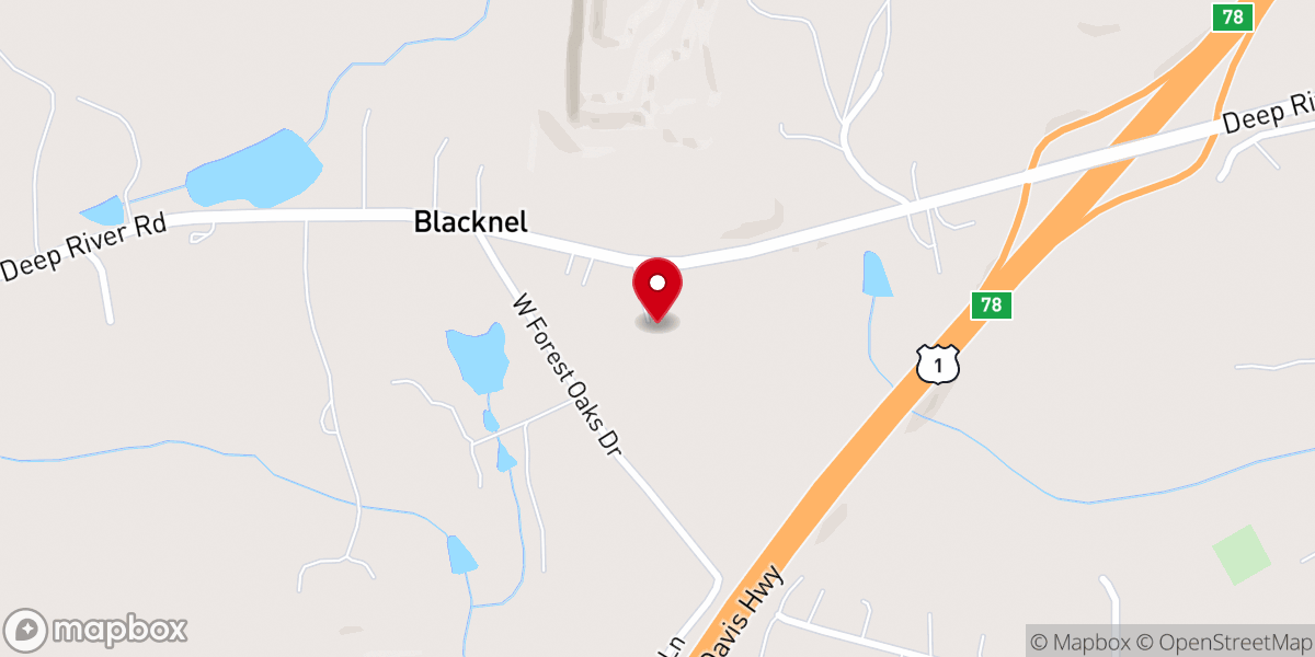 Map showing location of Blackwell Chapel A.M.E. Zion Church