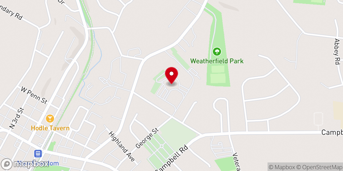 Map showing location of St. John the Baptist Catholic