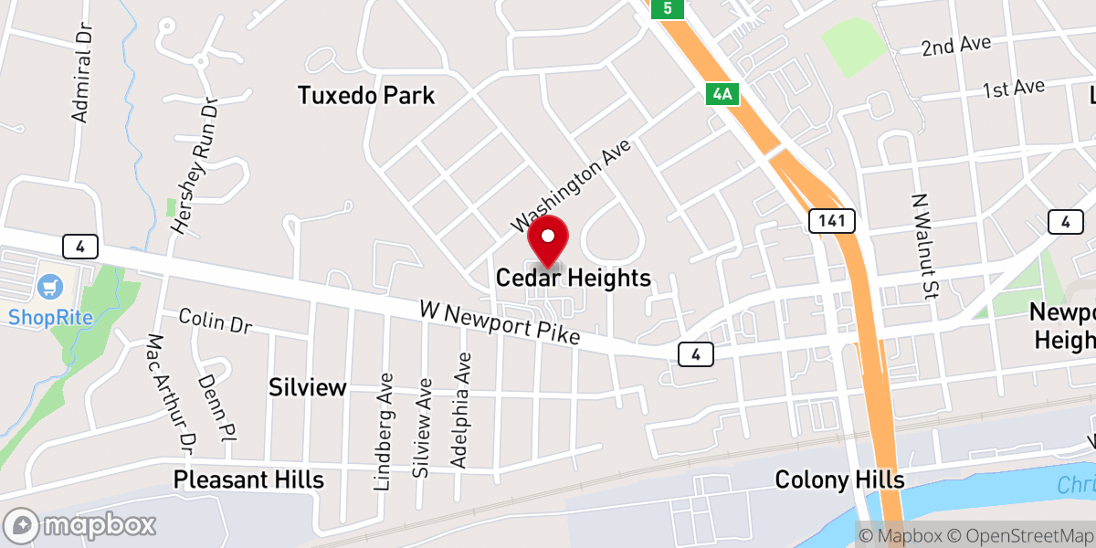 Map showing location of Primera Casa de Oración