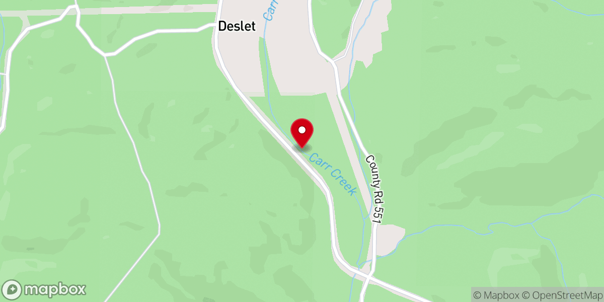 Map showing location of Carr Creek Church