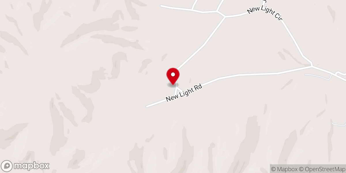 Map showing location of New Light Church