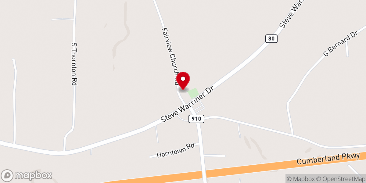 Map showing location of Fairview Baptist Church