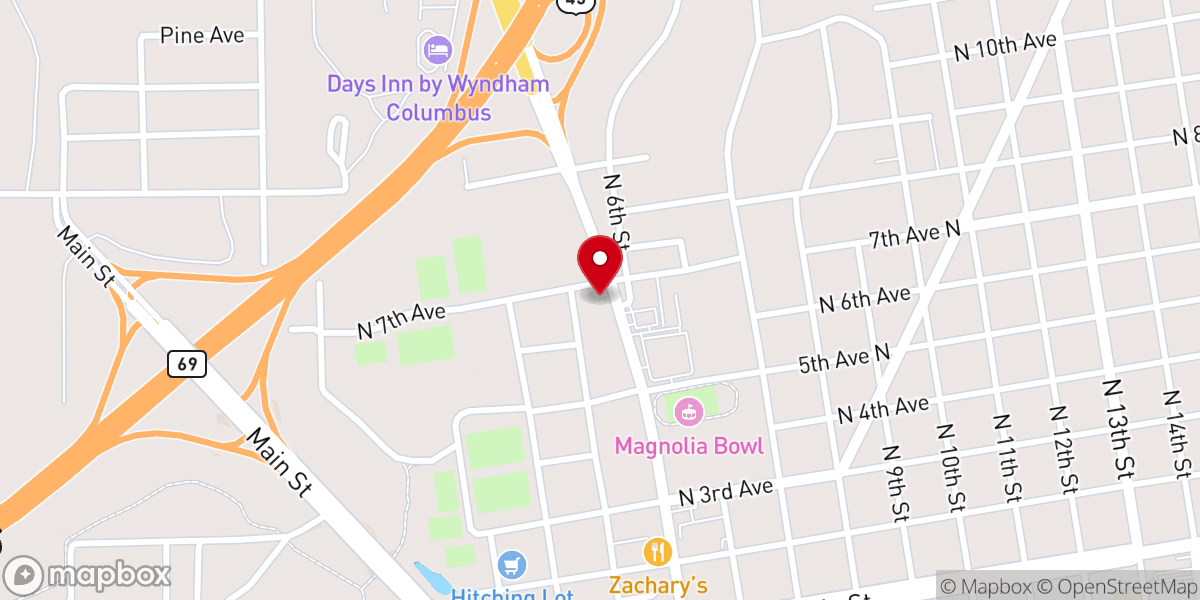 Map showing location of Fourth Street MB Church