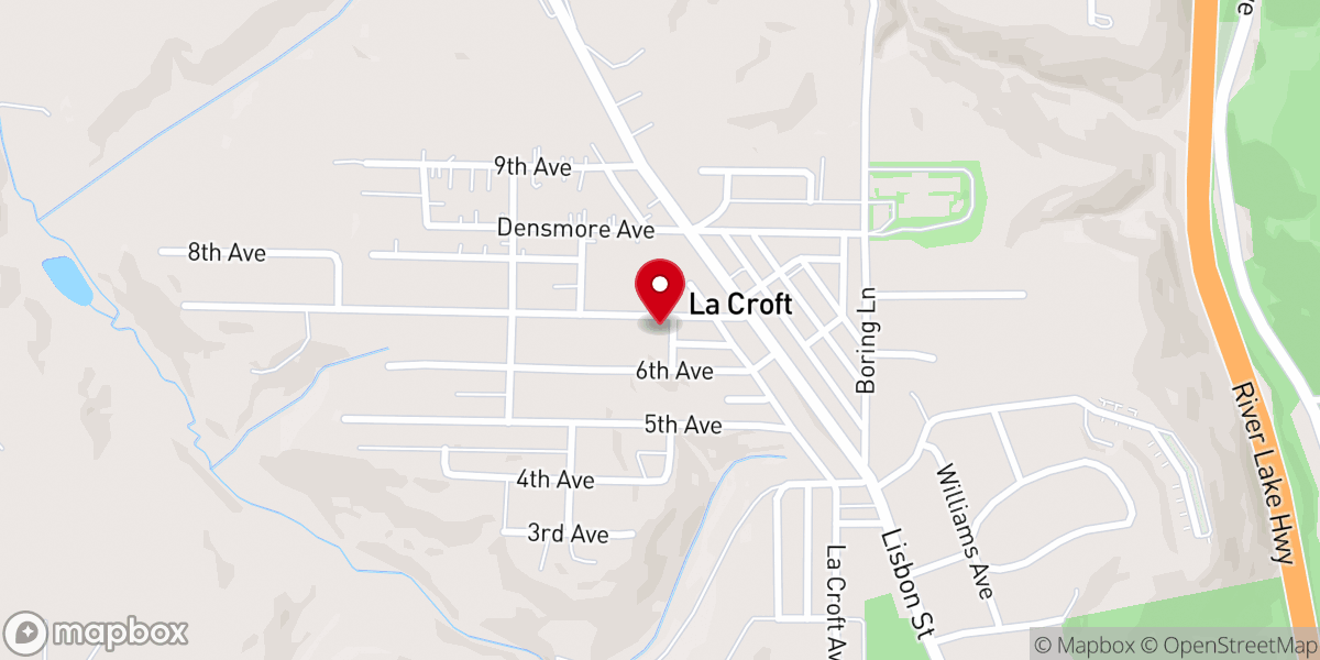 Map showing location of LaCroft Church of the Nazarene
