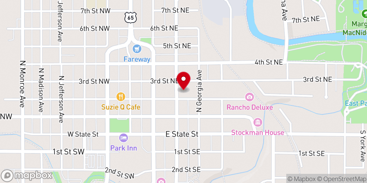 Map showing location of Trinity Lutheran Church