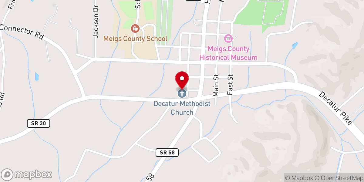 Map showing location of Decatur United Methodist Church