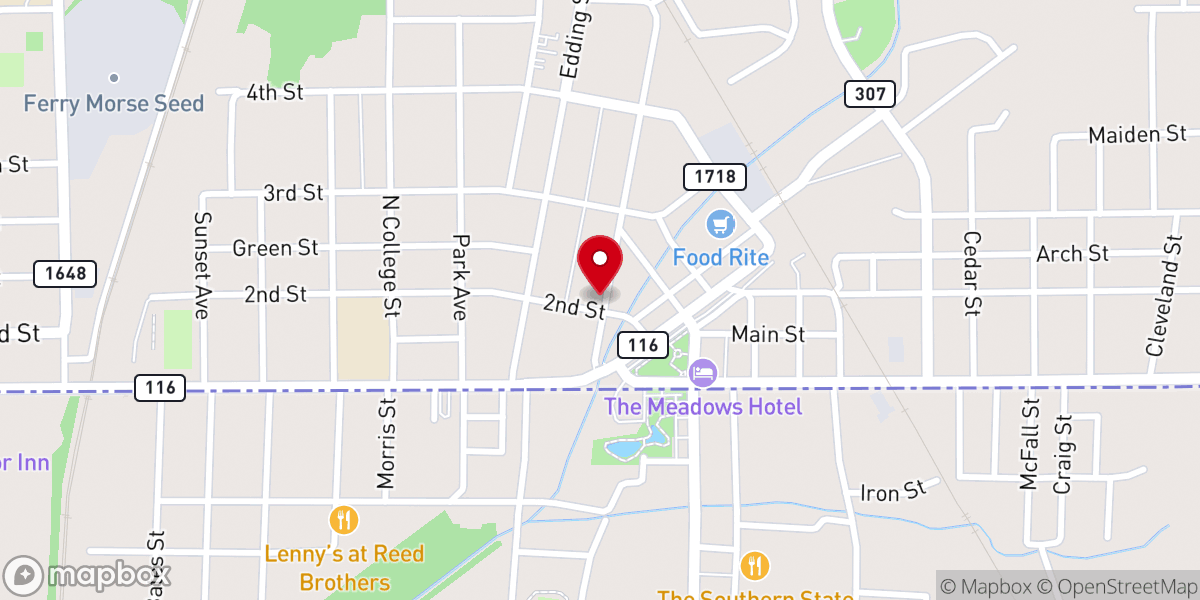 Map showing location of First United Methodist Church