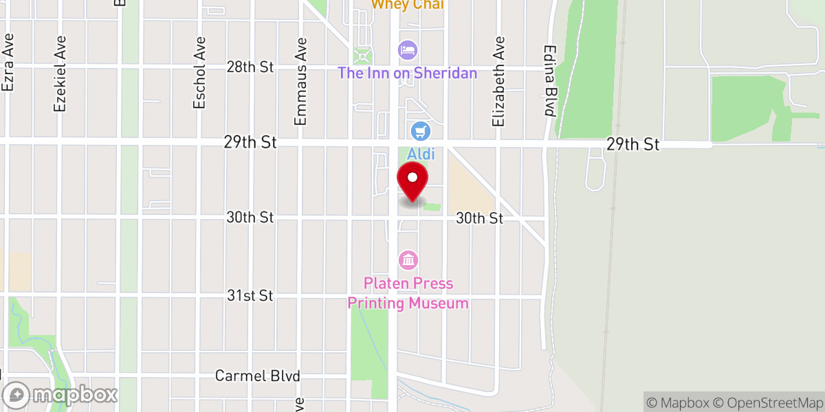 Map showing location of Memorial United Methodist Church