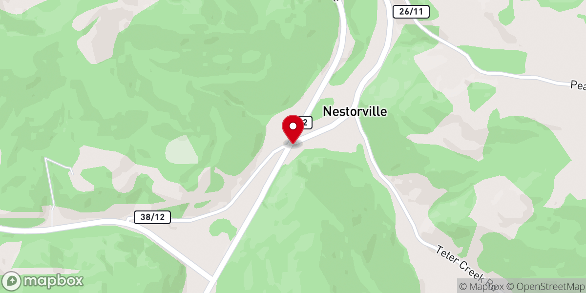 Map showing location of Nestorville Community Church