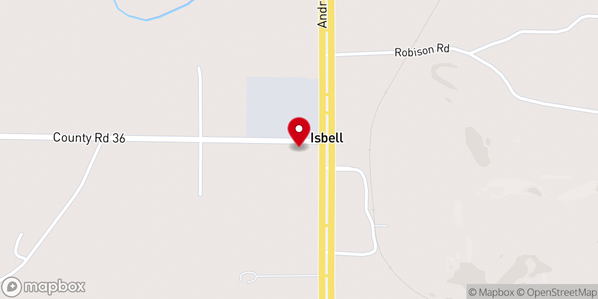 Map showing location of Isbell Church of Christ
