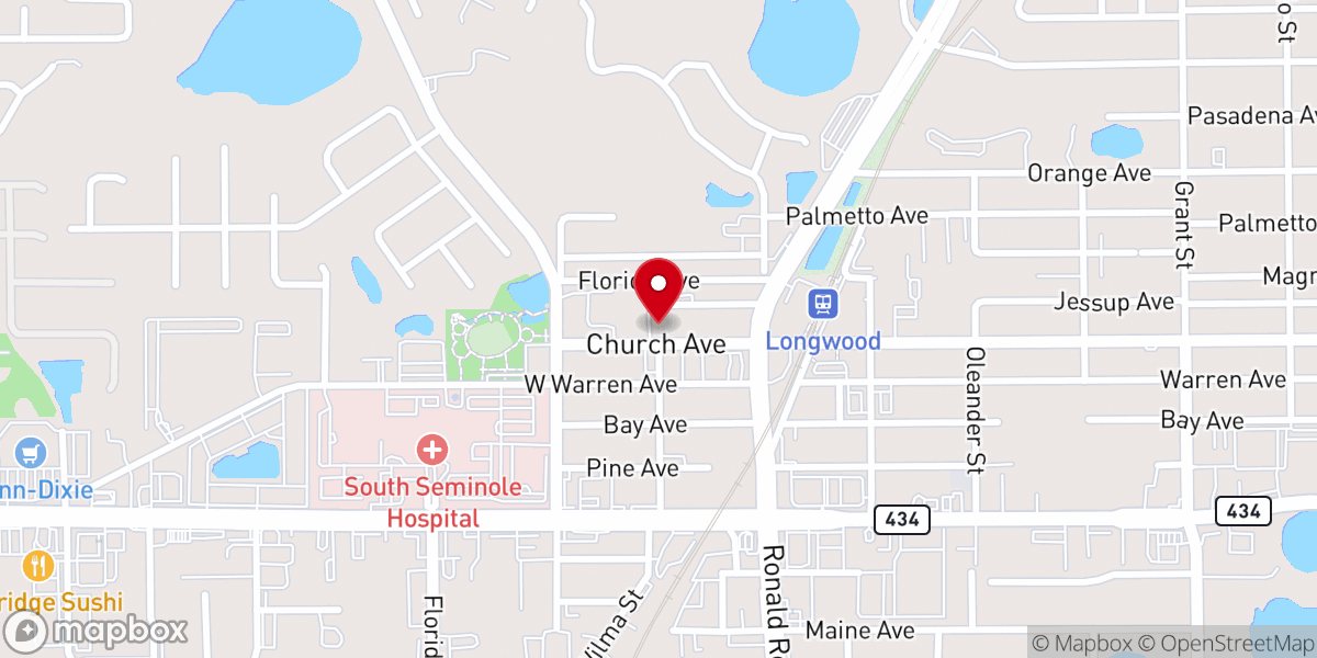 Map showing location of Christ Church Longwood