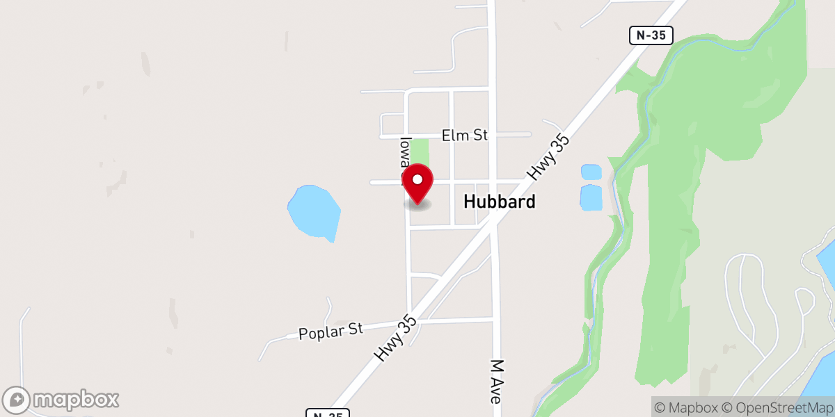 Map showing location of Hubbard Community Center