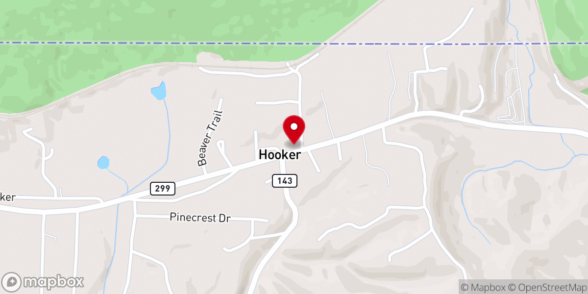 Map showing location of Hooker Church Of Christ