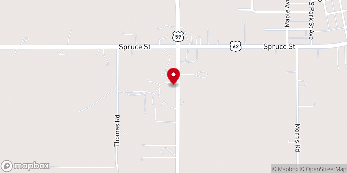 Map showing location of Tabernacle of Praise Church