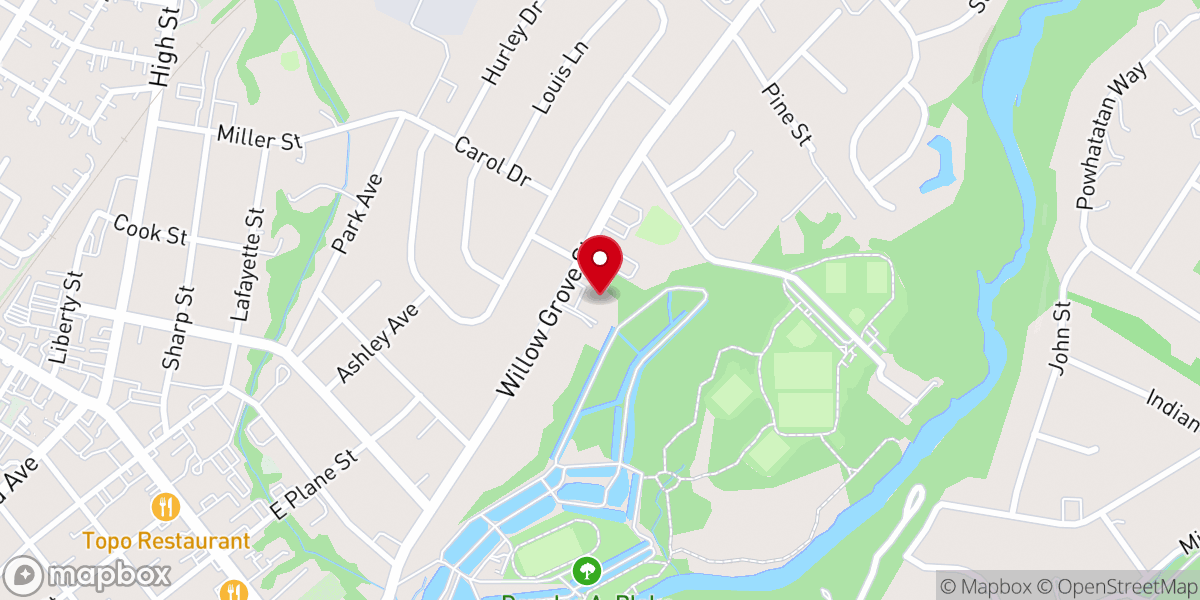 Map showing location of Skylands Chapel