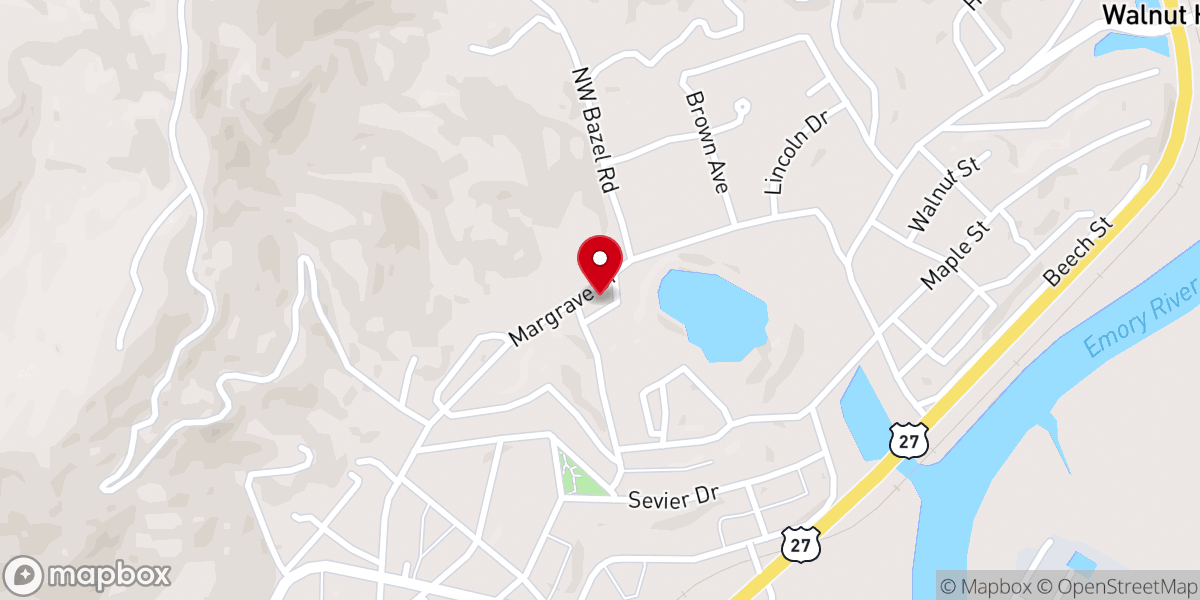 Map showing location of Bible Baptist Church