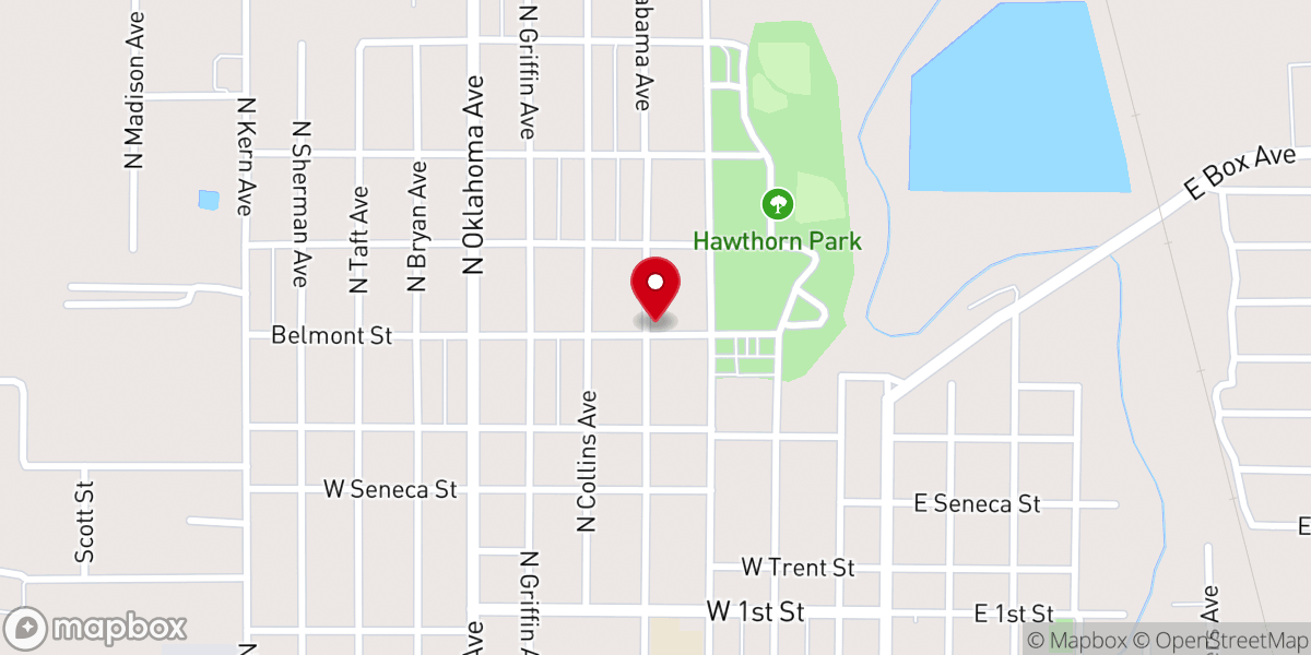 Map showing location of Second Baptist Church