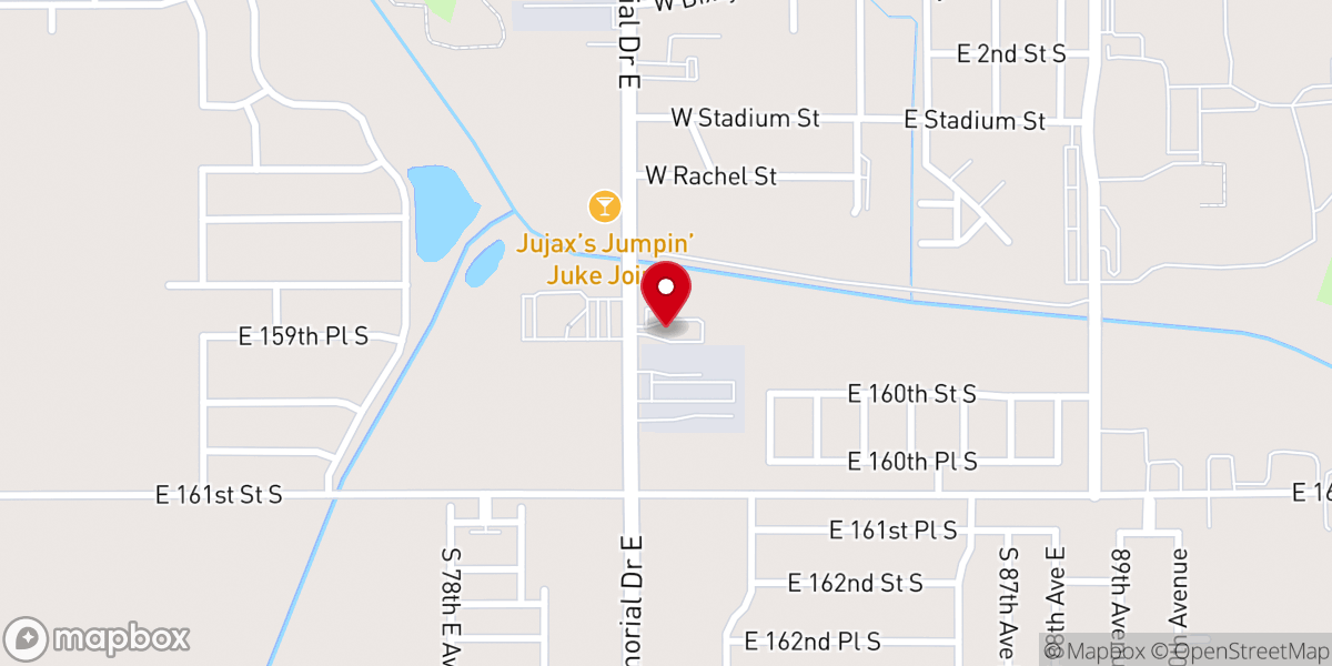 Map showing location of Bixby Freewill Baptist Church