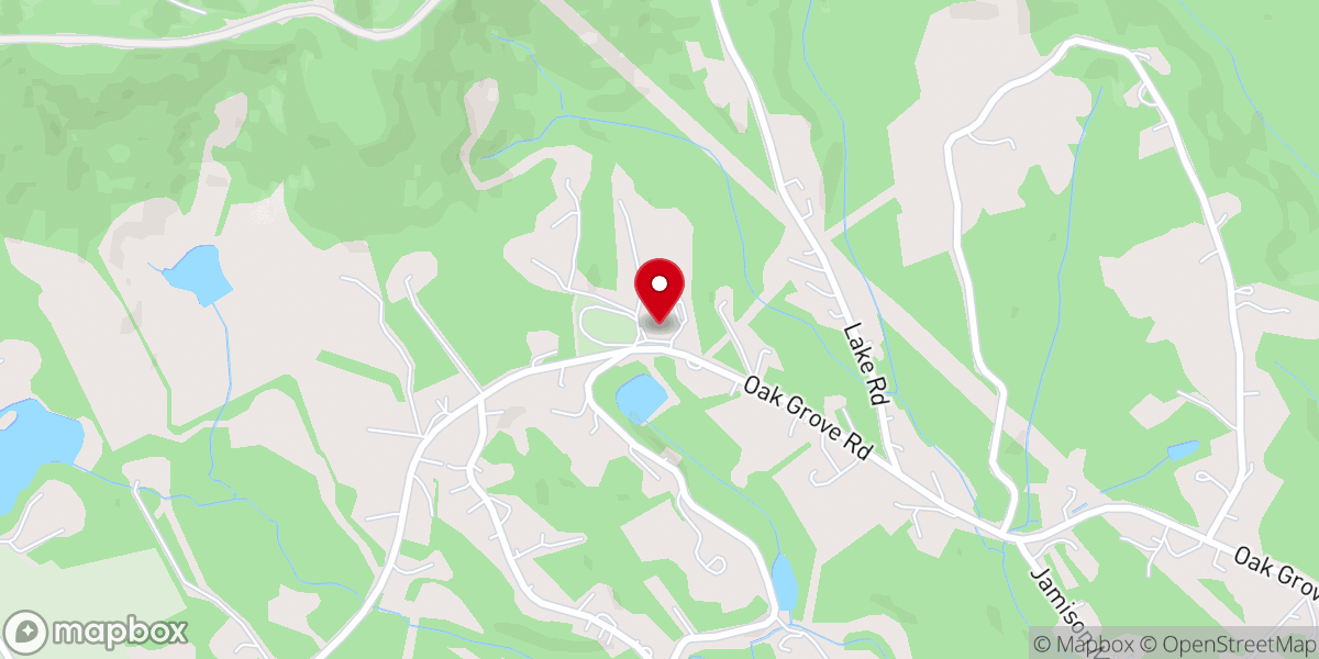 Map showing location of Oak Grove Baptist Church