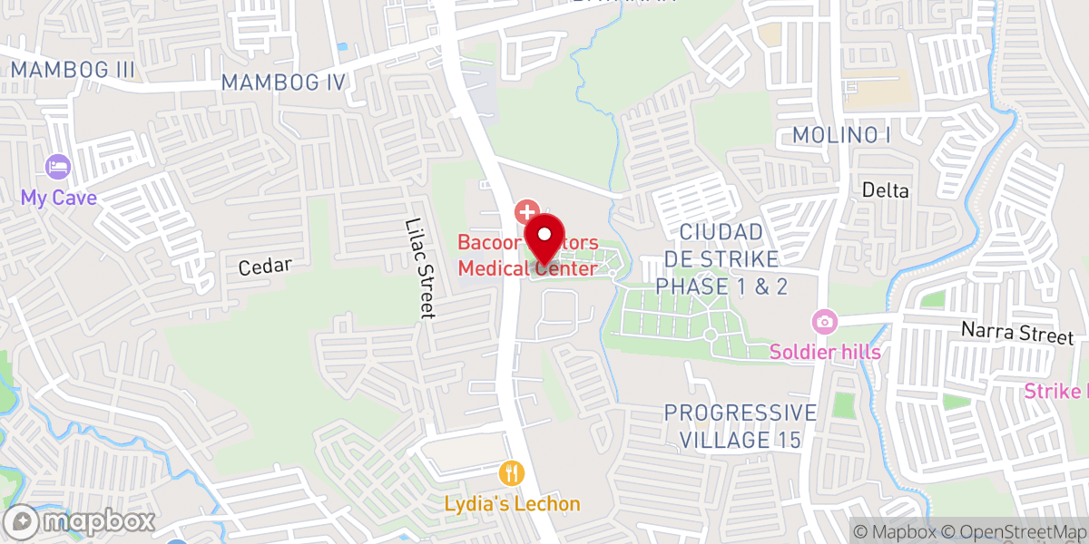 Map showing location of St. Peter Chapels - Bacoor