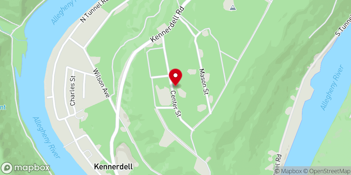Map showing location of Kennerdell Community Center and Fire Station