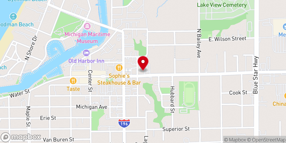 Map showing location of First Congregational Church-We Care - Food Pantry