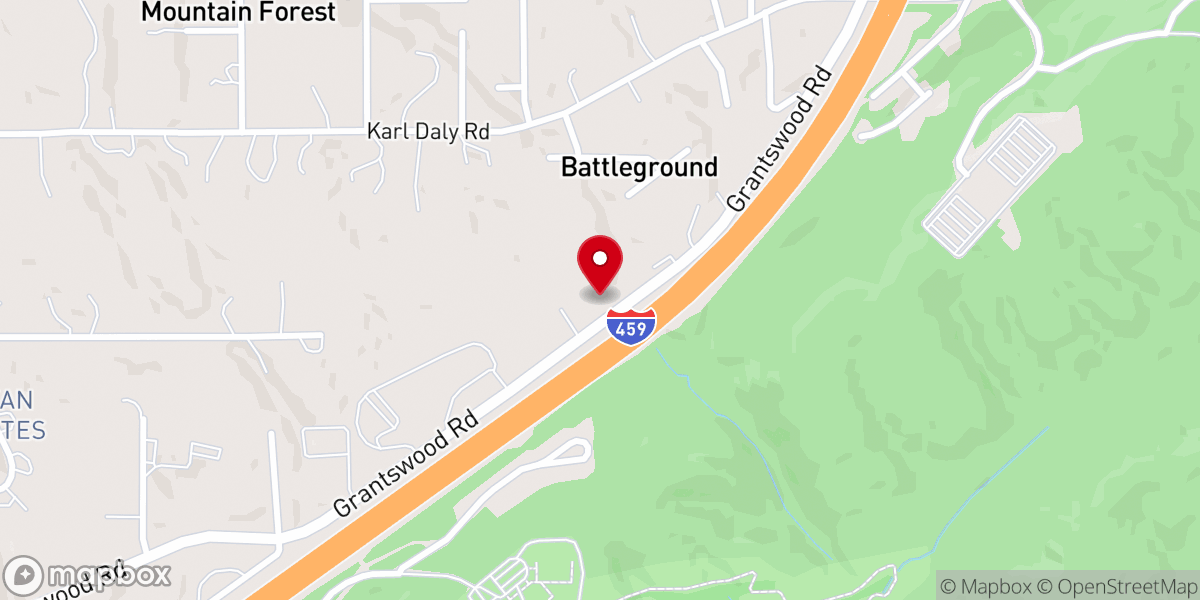Map showing location of Grants Mill Primitive Baptist Church