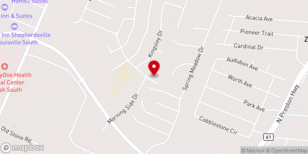 Map showing location of Summit Hills Baptist Church