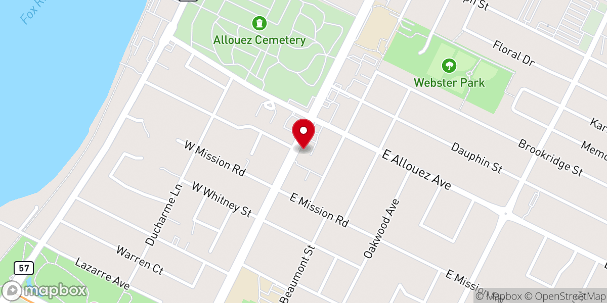 Map showing location of Faith Lutheran Church