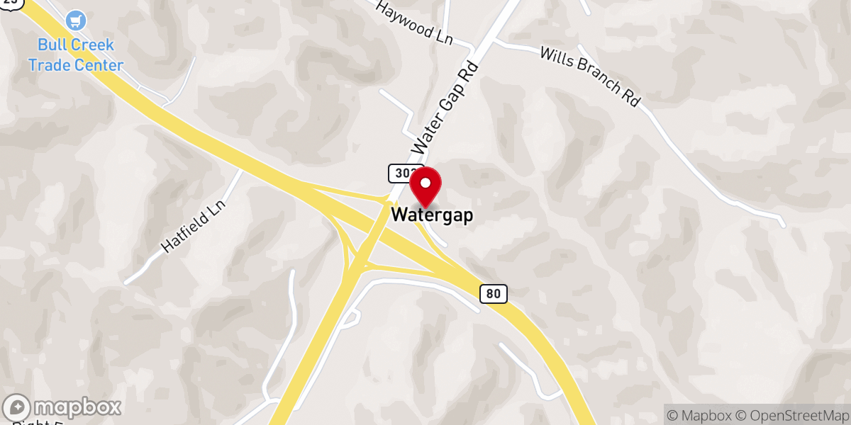Map showing location of Trimble Chapel Church