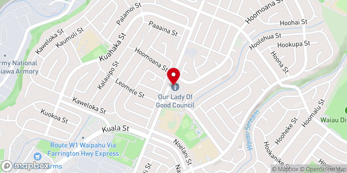 Map showing location of Our Lady of Good Counsel