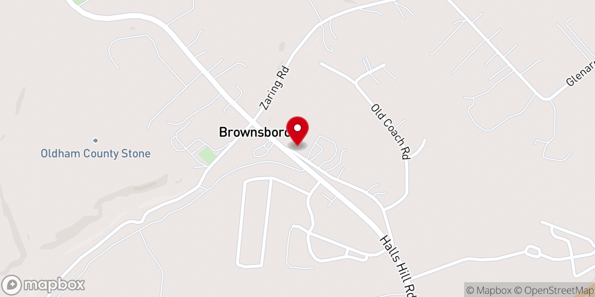Map showing location of Brownsboro Baptist Church